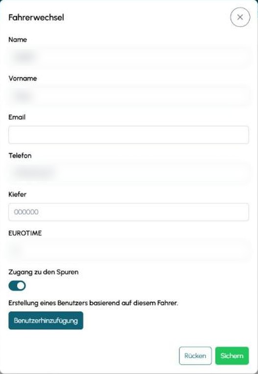 Fahrer ändern